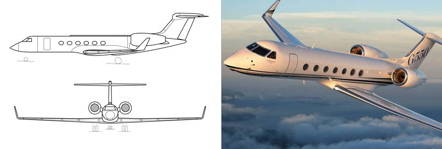 Gulfstream G550 private jet